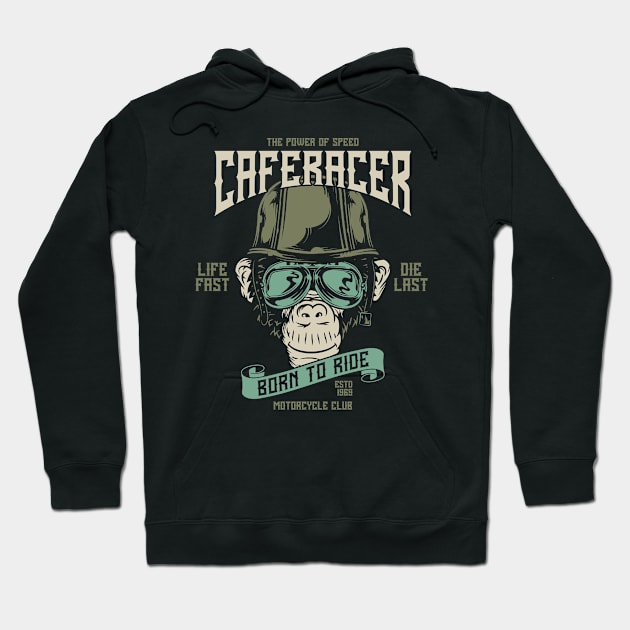 Caferacer Born To Ride Hoodie by BrillianD